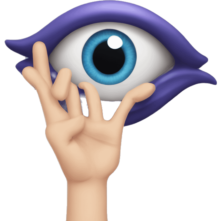 Evil eye with hand heart emoji