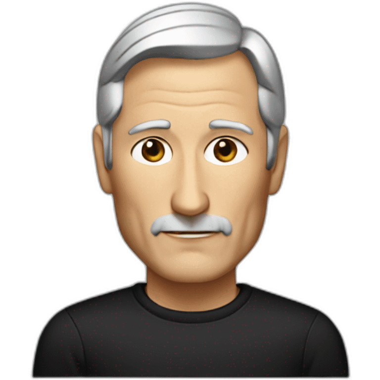 Steve Jobs with a black shirt emoji