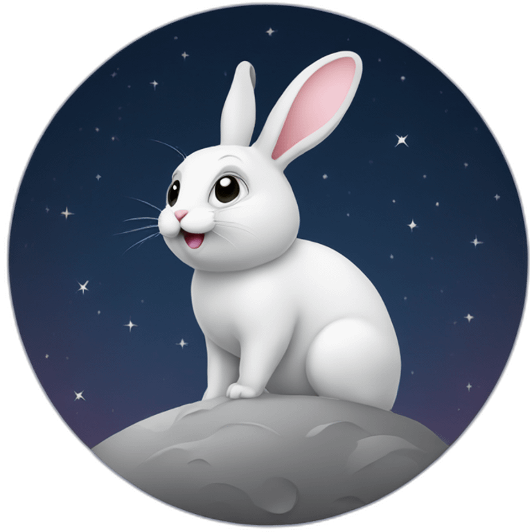 a rabbit on moon emoji