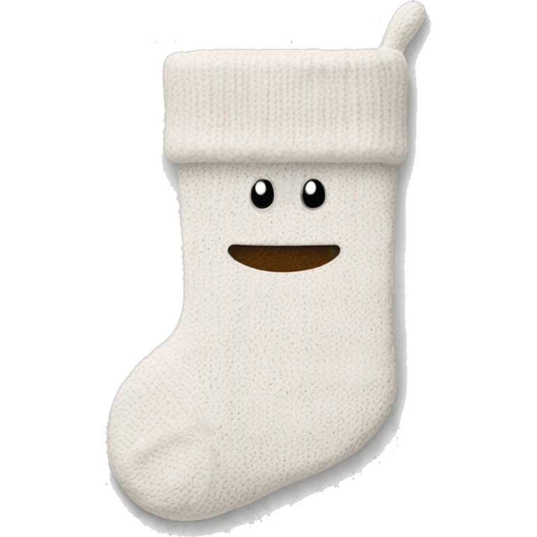 white knit stocking with the name lauren written on it  emoji