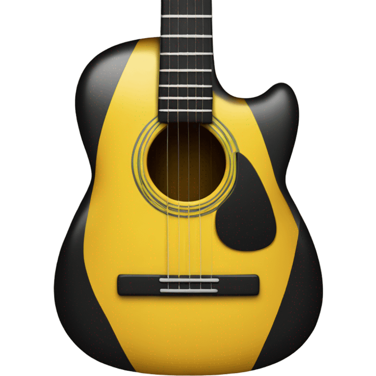 Yellow and black striped guitar emoji