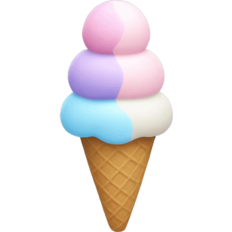  Ice cream with the colours pastel pink pastel purple and pastel blue emoji