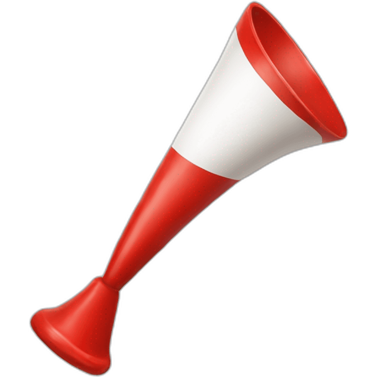 provide a party emoji with a party horn, using the red and white colors that are associated with the Canadian flag them emoji