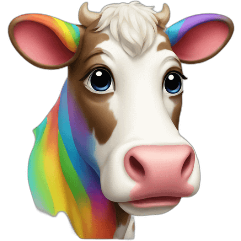 rainbow cow emoji