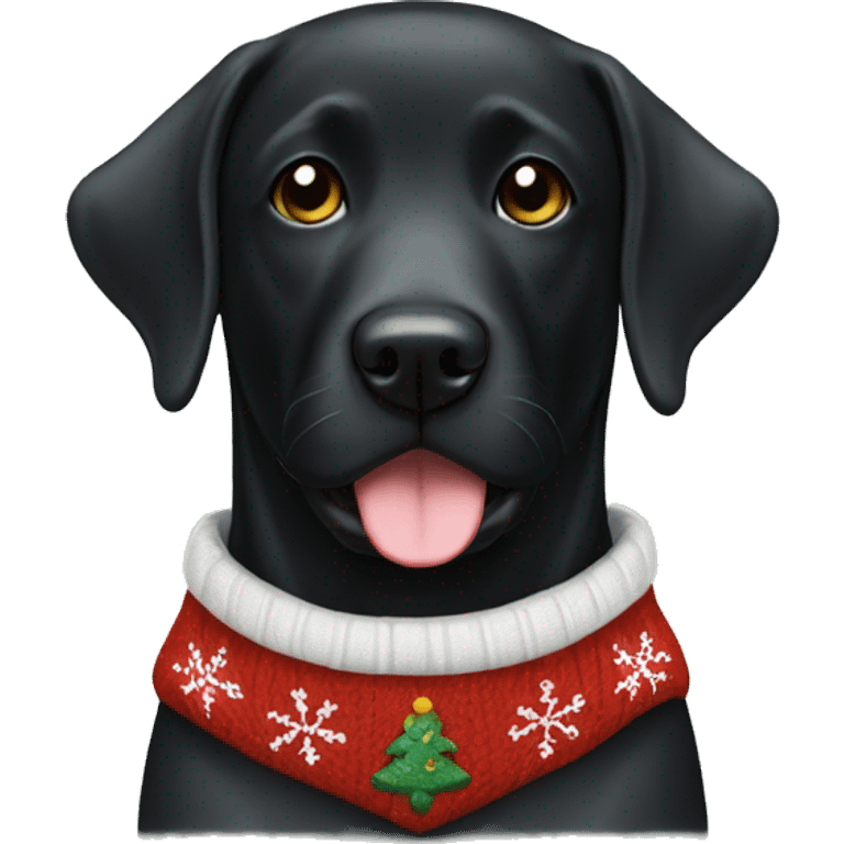 black lab in christmas sweater emoji