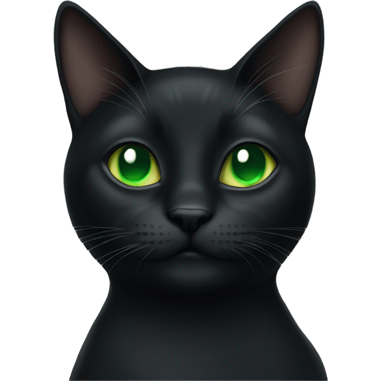 female black cat with green eyes emoji