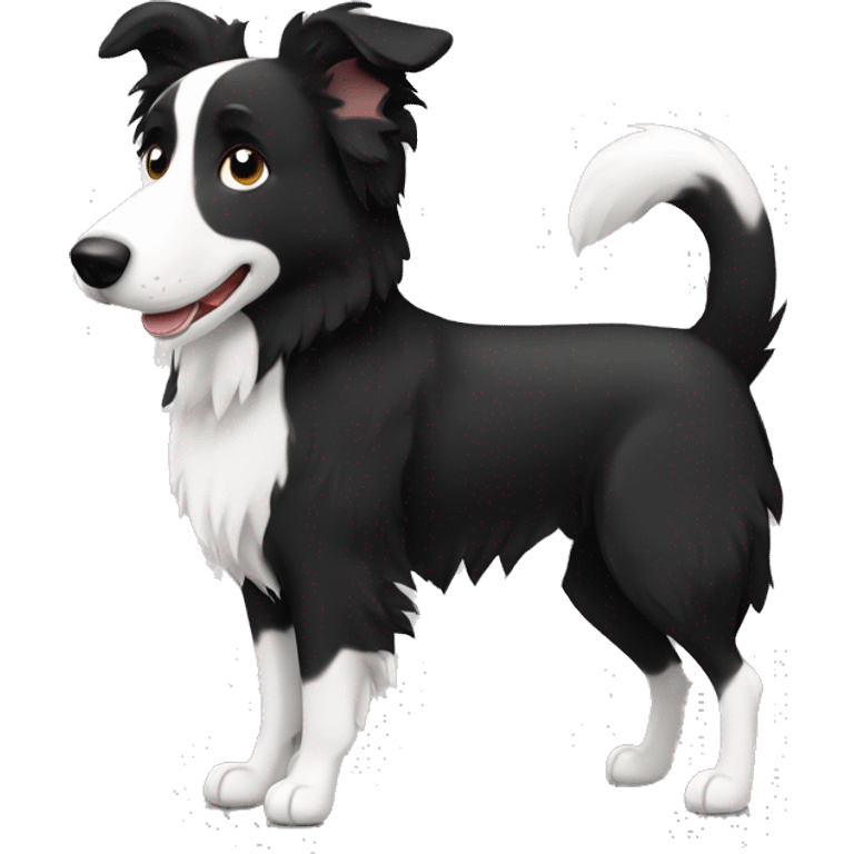 BORDER COLLIE NEGRO Y BLANCO emoji