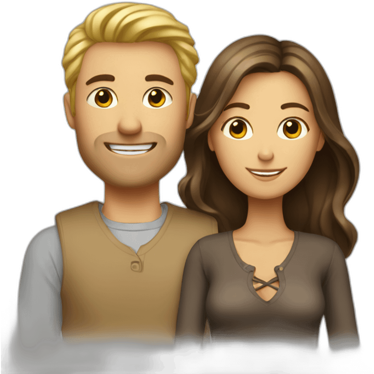 Homme blond et femme brune emoji