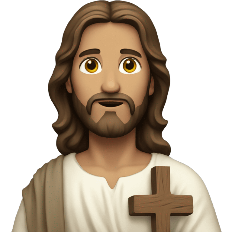 Jesus holding a cross emoji