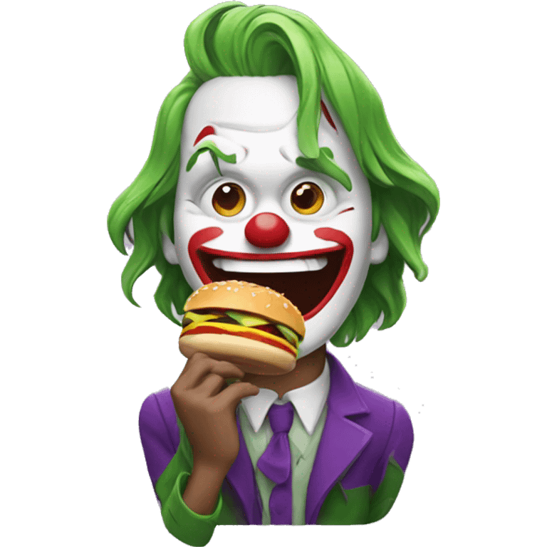 joker eating burger emoji