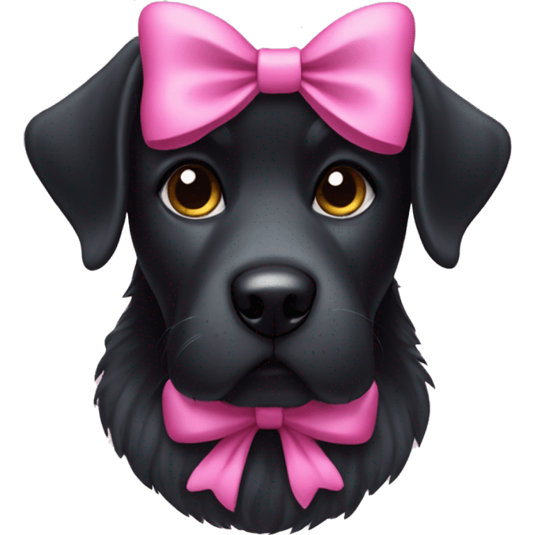 black dog with a pink bow emoji