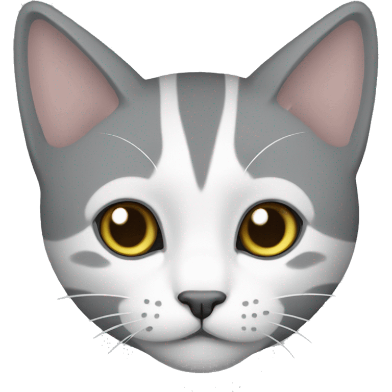 gato gris y blanco emoji