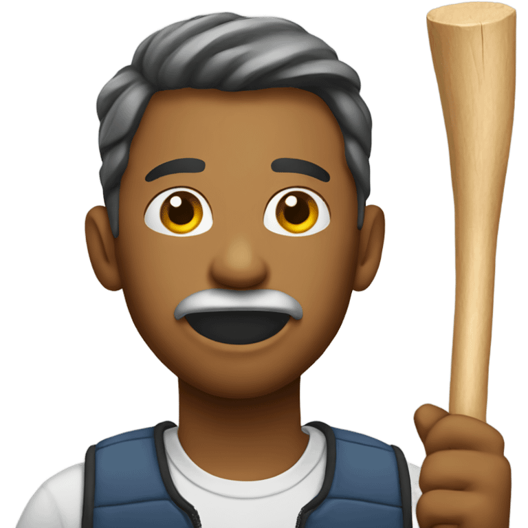 Guy with a stick in his mouth emoji