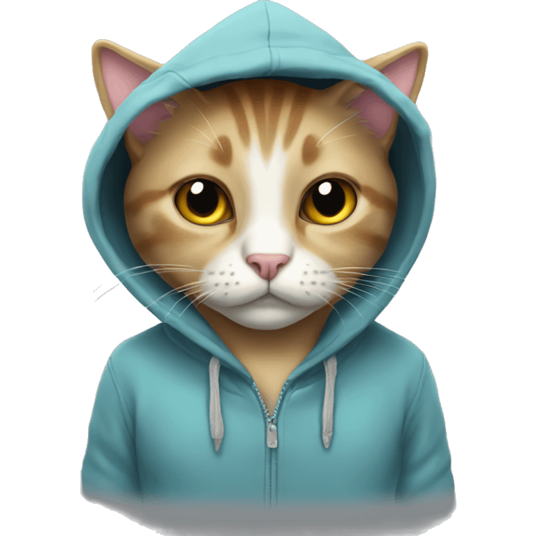 Cat with a hoodie emoji