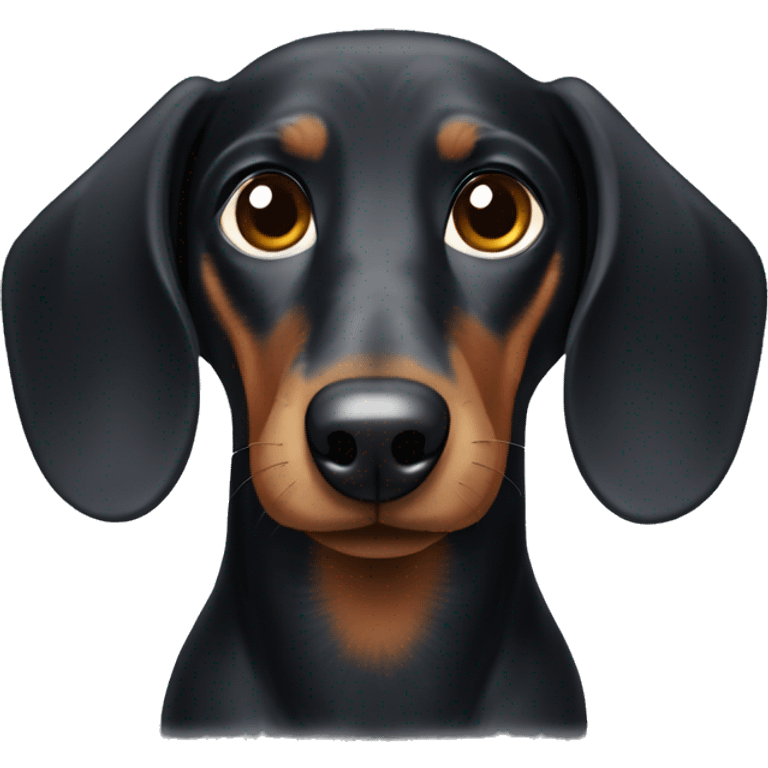 Black dachshund with graying face emoji