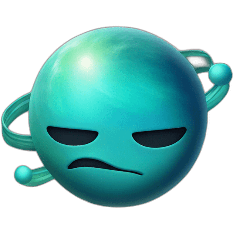 planet Neptune with a cartoon saluting face emoji