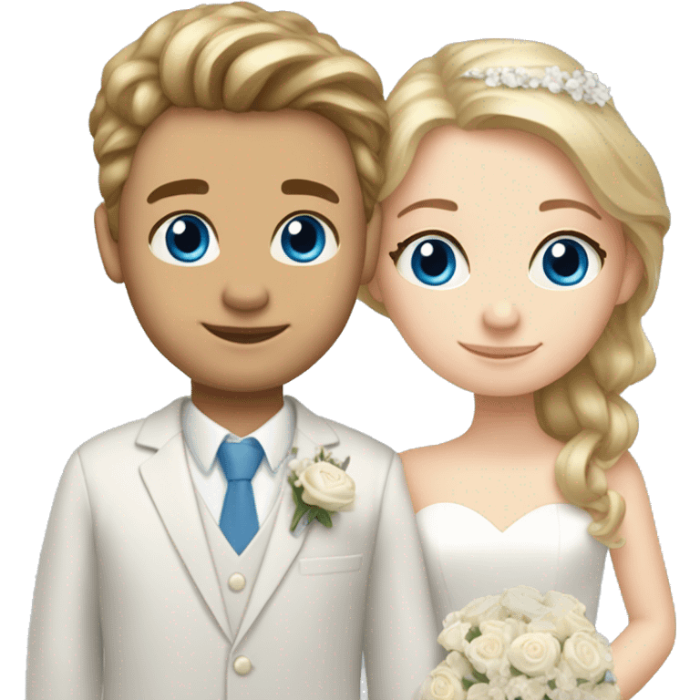 Blonde hair blue eyes girl with brown hair hazel eyes boy getting married  emoji