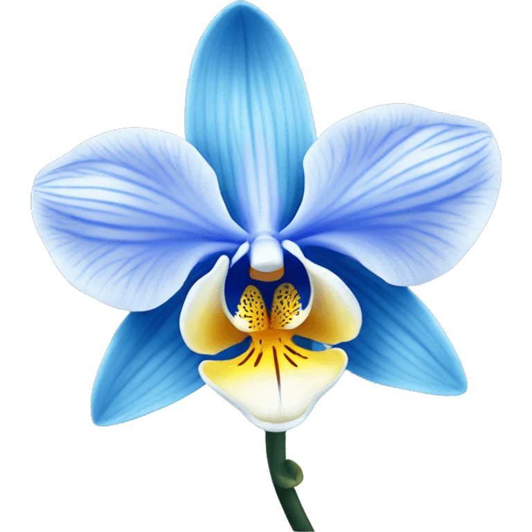 orchid flower blue emoji