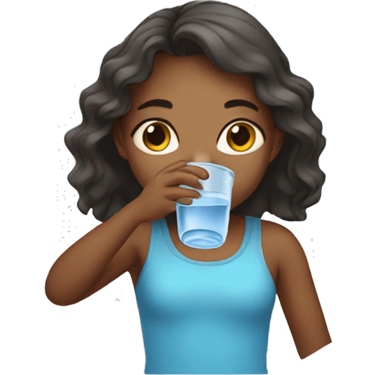 girl drinking water emoji