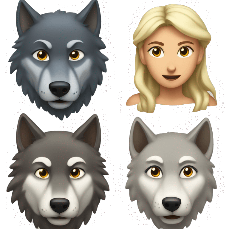 male wolf vs female wolf emoji