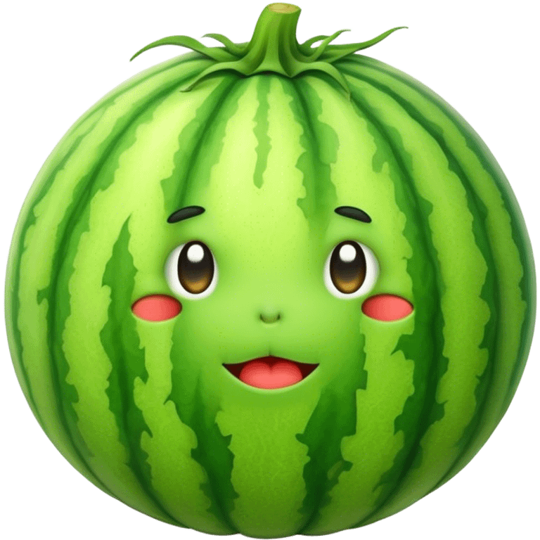 Shy hairy melon emoji