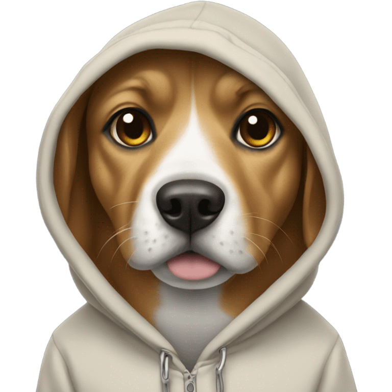 Dog wearing hoodie emoji