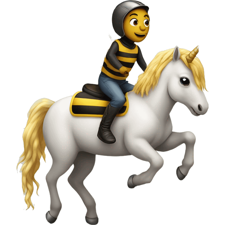 Unicorn riding on a bee emoji