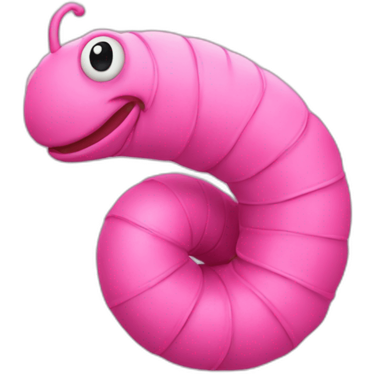 pink worm wearing a pink turtleneck emoji