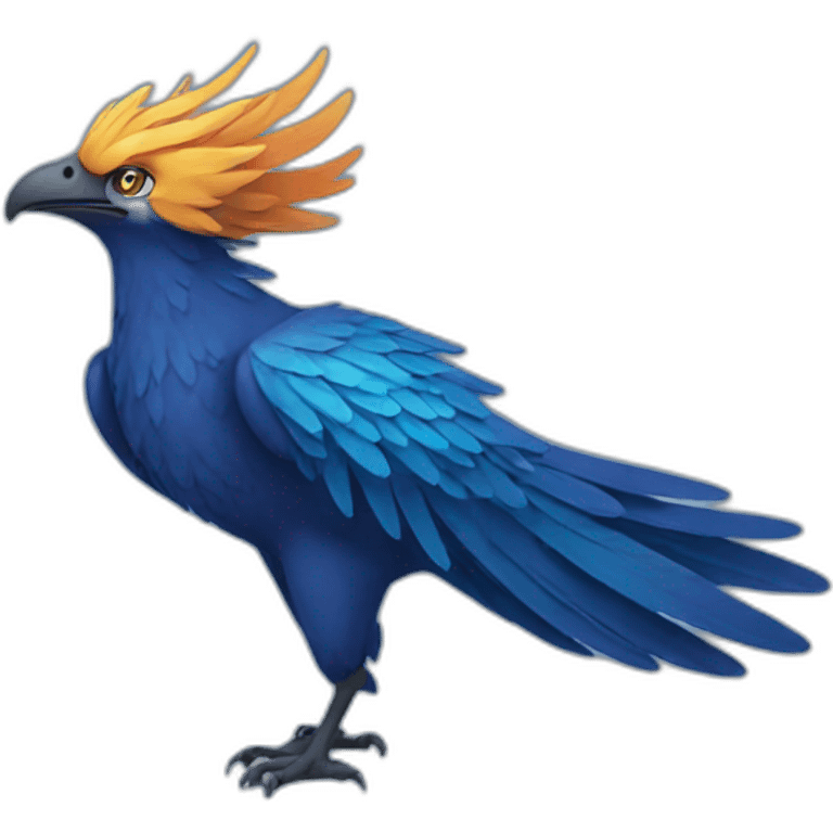 Blue phoenix with mouth closed emoji