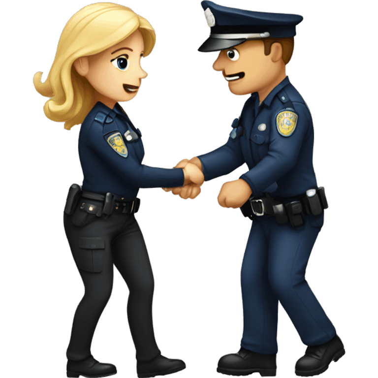 police officer arresting a lady  emoji