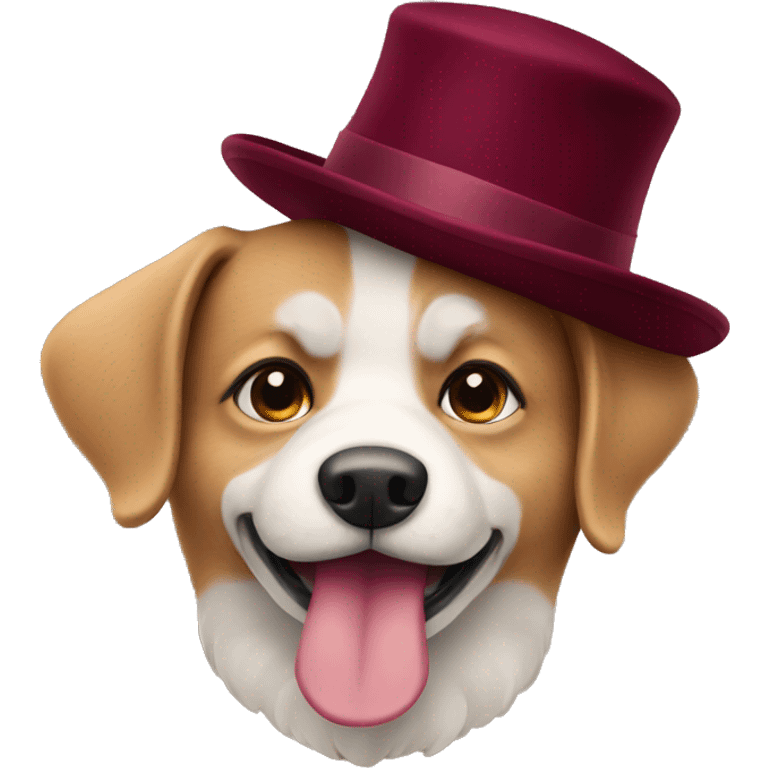 Dog with burgundy hat emoji