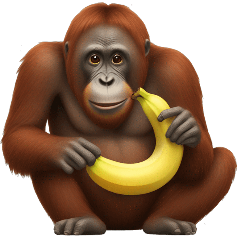 Orangutan eating banana  emoji