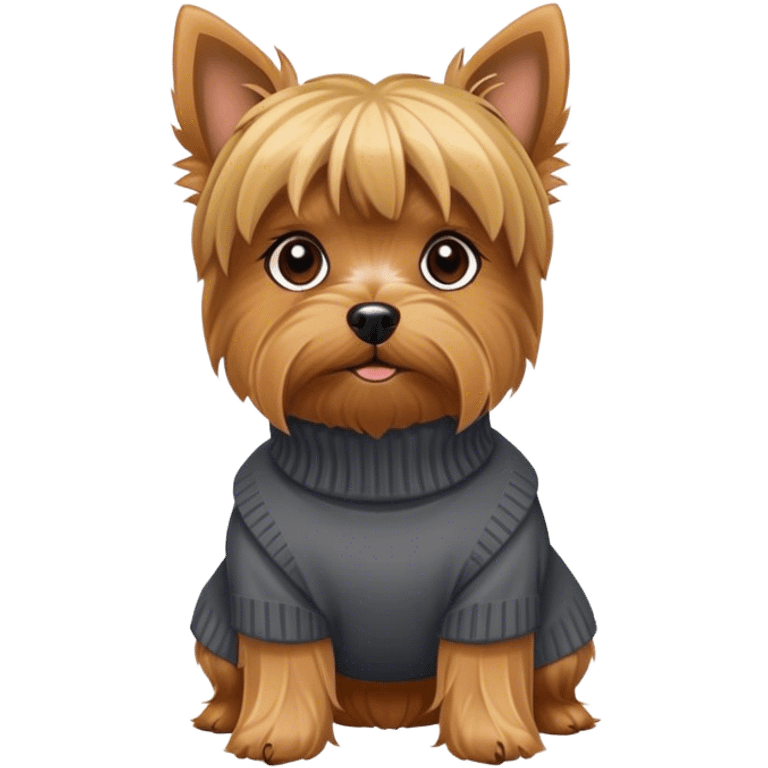 Yorkshire terrier wearing a turtleneck emoji