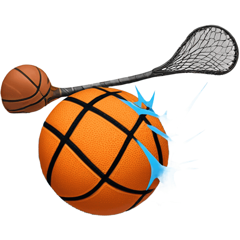 Lacrosse stick smashing a basketball  emoji