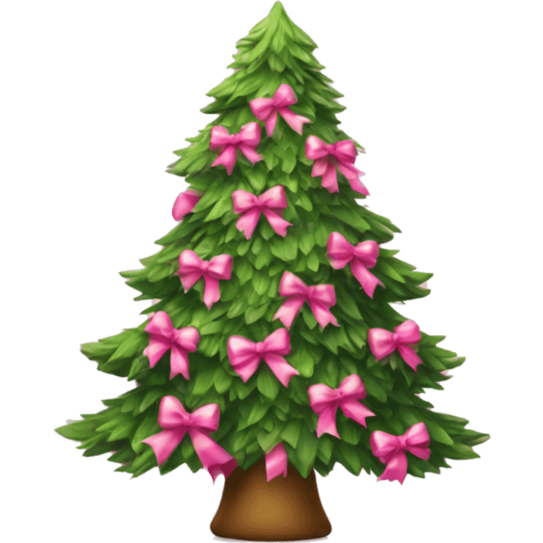 christmas tree with pink bows christmas mood emoji