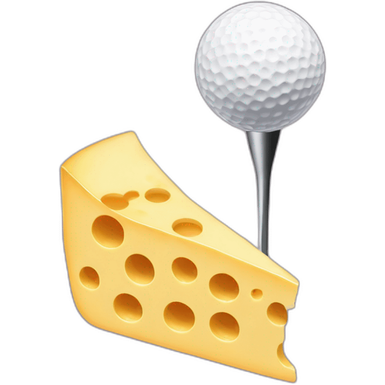 golf putter in a cheese hole emoji