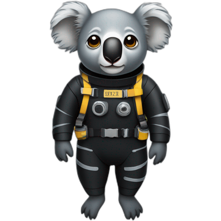 koala in black rubber diving suit emoji