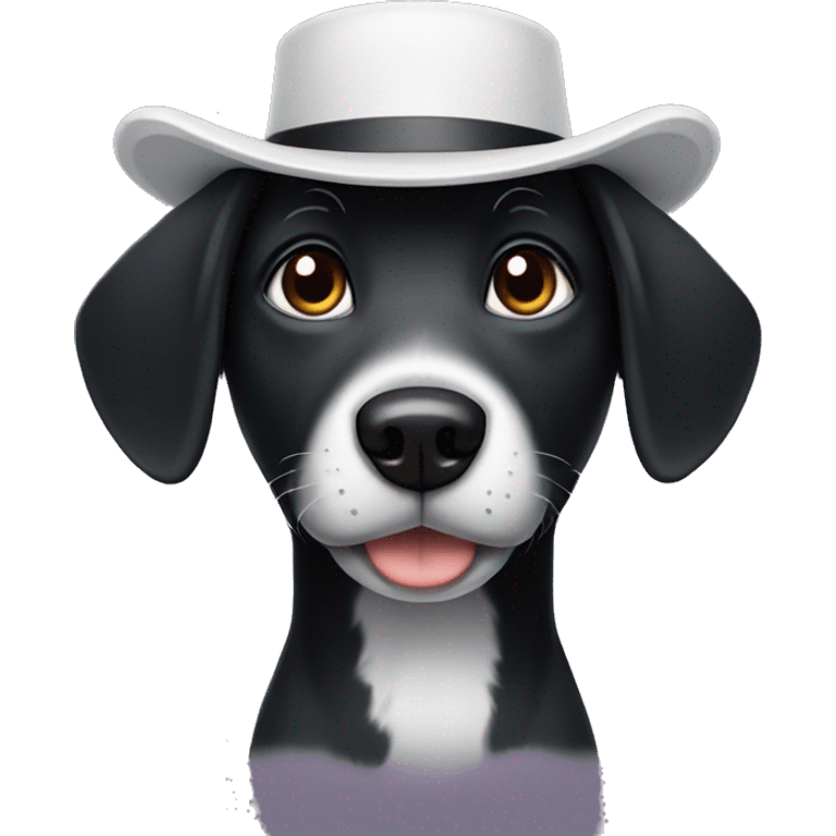 Black dog with white hat emoji