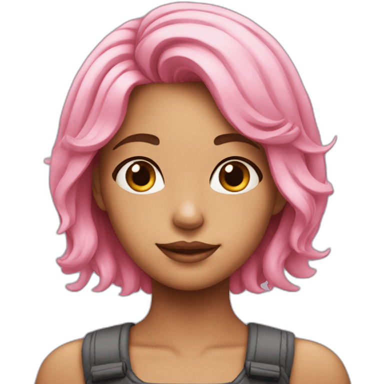 girl with pink hair cute emoji