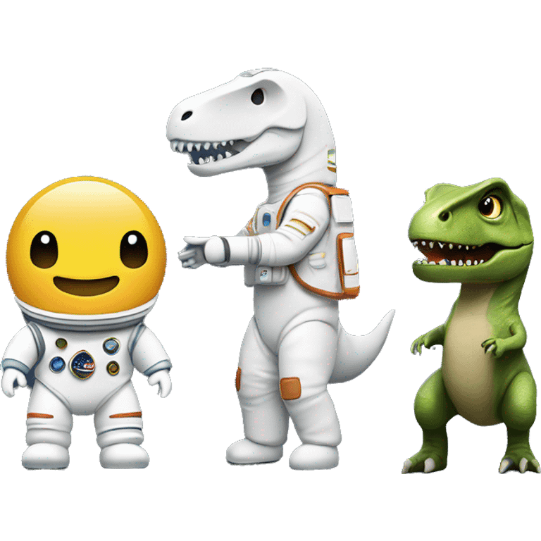 astronaut, t-rex and toy solider emoji