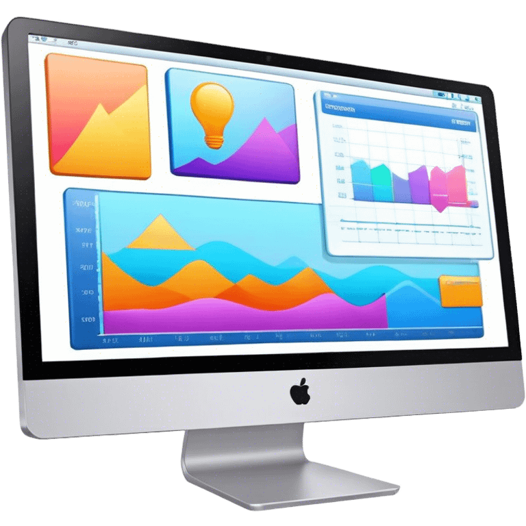 Create an emoji for animation and motion design. Show a computer monitor displaying cartoon creation process, with a timeline, keyframes, and motion effects. Use modern, vibrant colors. No emojis or smiley faces. Transparent background. emoji