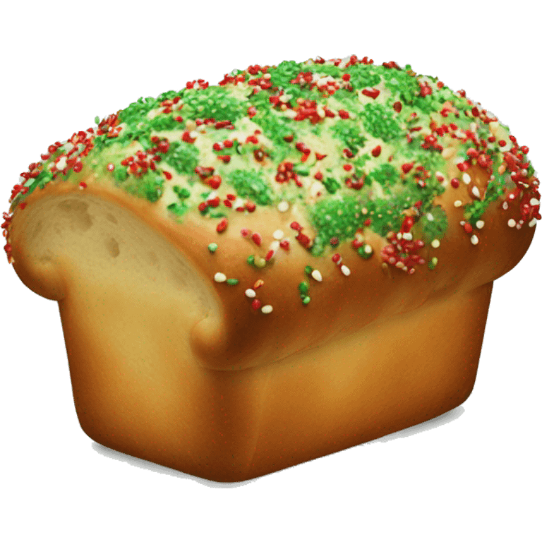 Red and green sprinkle Christmas bread emoji