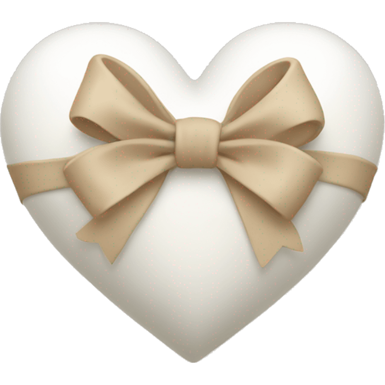 white heart with beige bow emoji