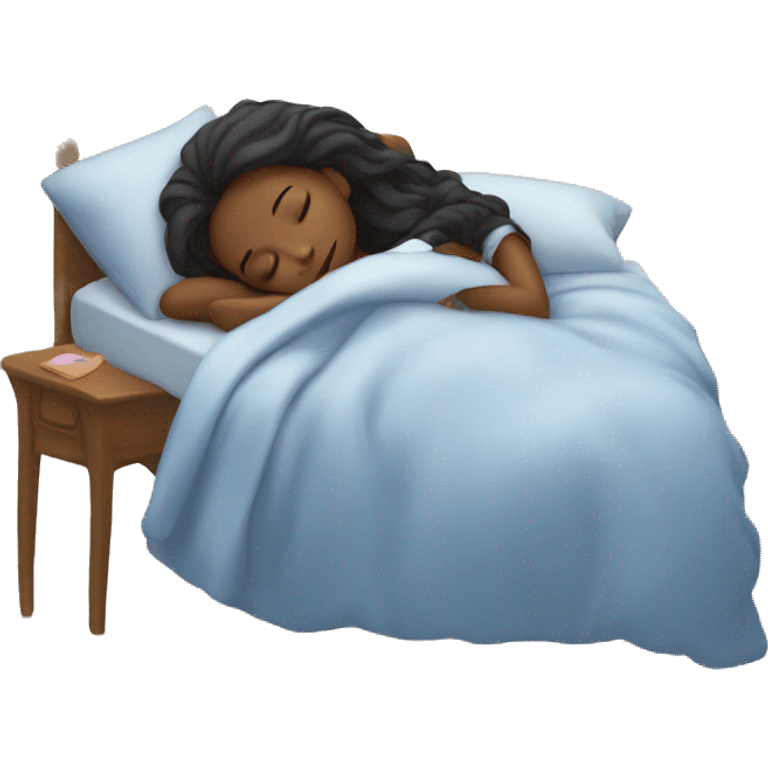 Girl sleeping on bed emoji