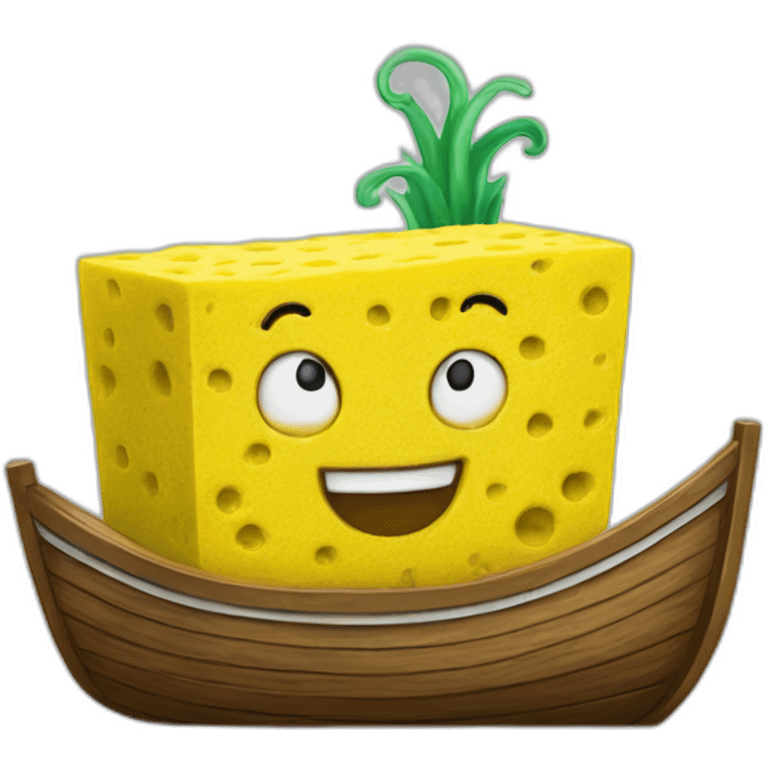 Sponge in boat  emoji