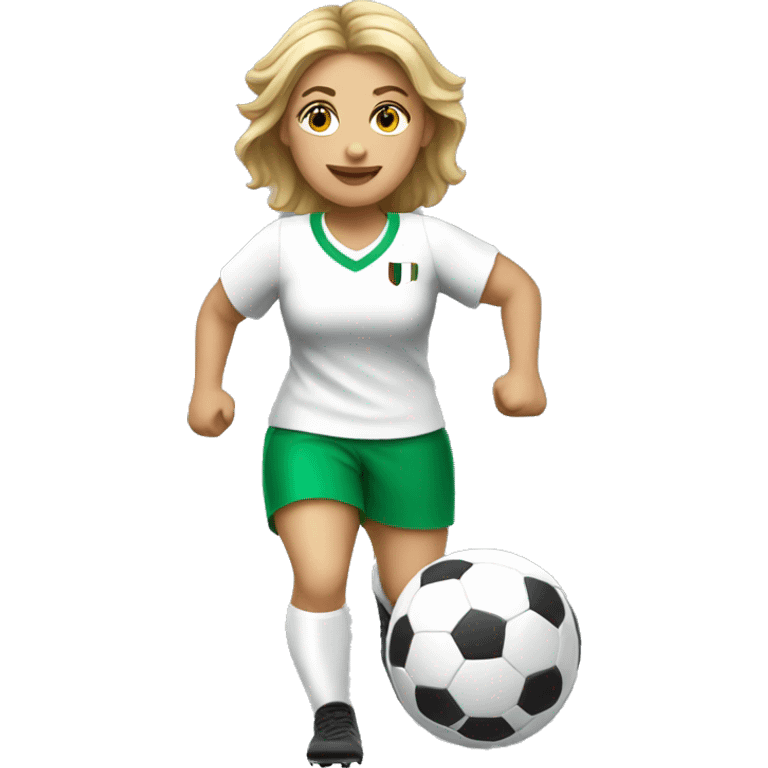 A white Italian woman playing soccer emoji