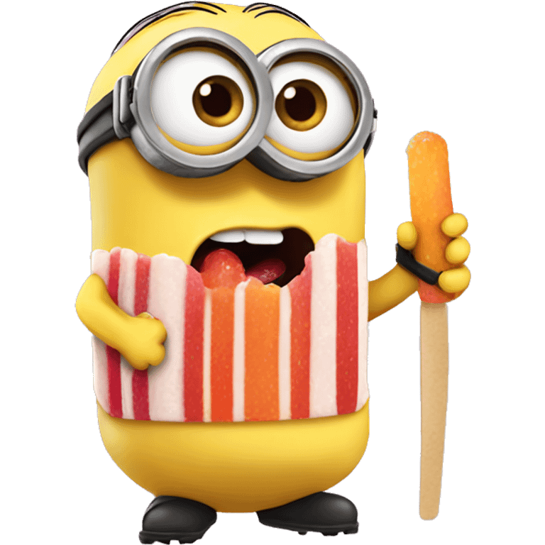 Minion eating popsicle emoji