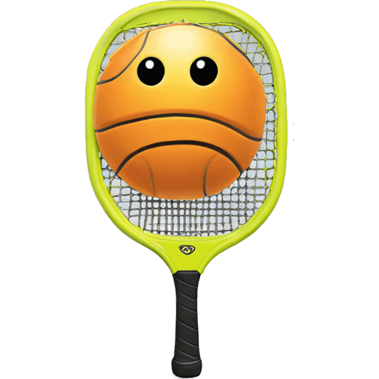 Pickleball racket and ball emoji