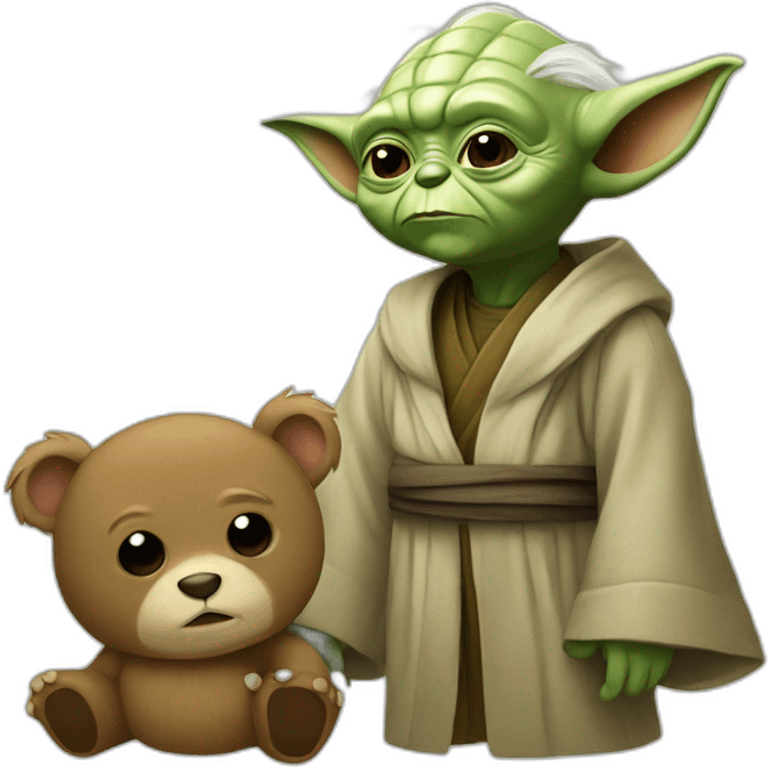 Yoda with a bear emoji