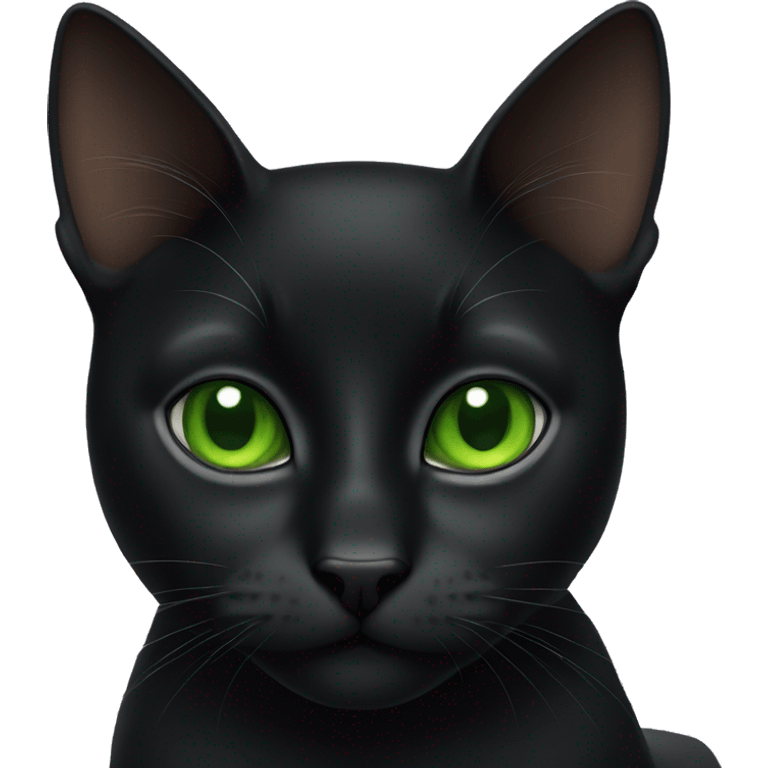 black cat with green eyes emoji